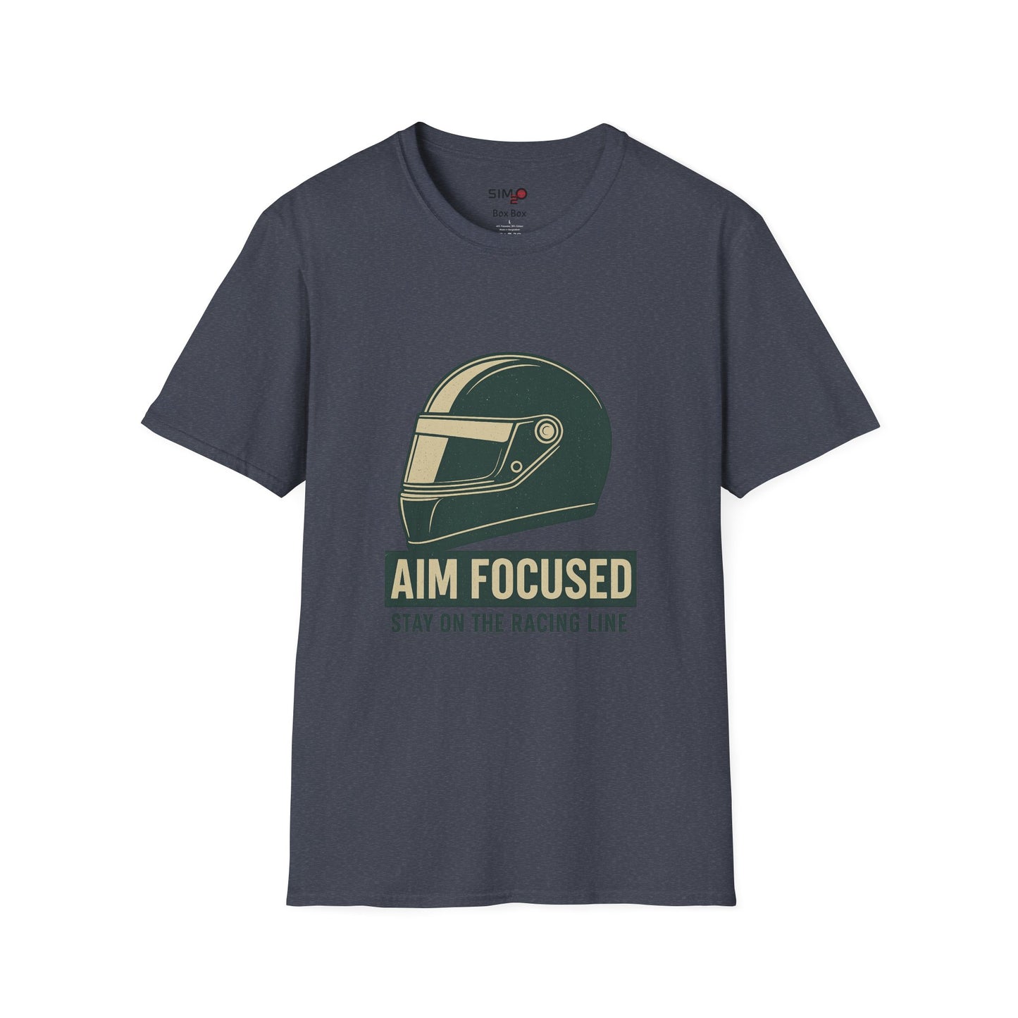 Aim Focused – Stay on the Racing Line Tee – Sim Racing Motivational T-Shirt