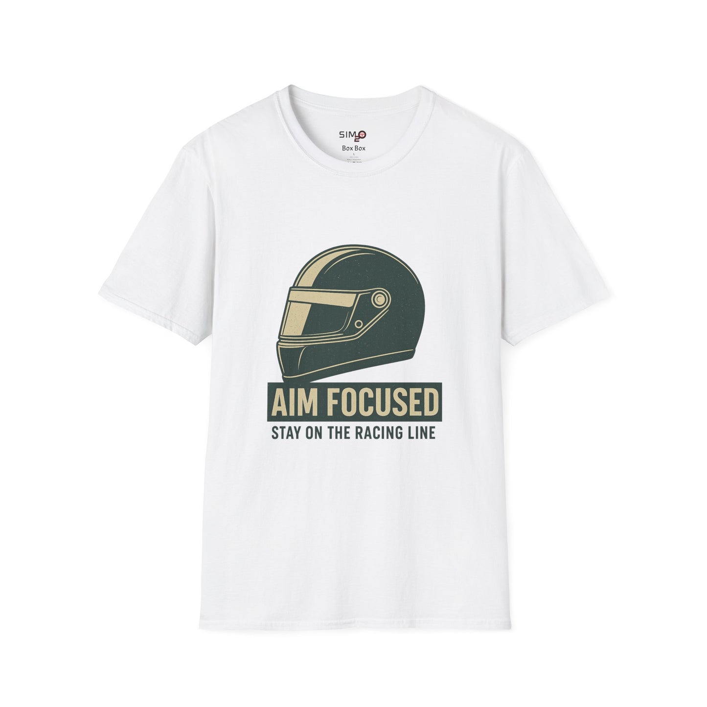 Aim Focused – Stay on the Racing Line Tee – Sim Racing Motivational T-Shirt