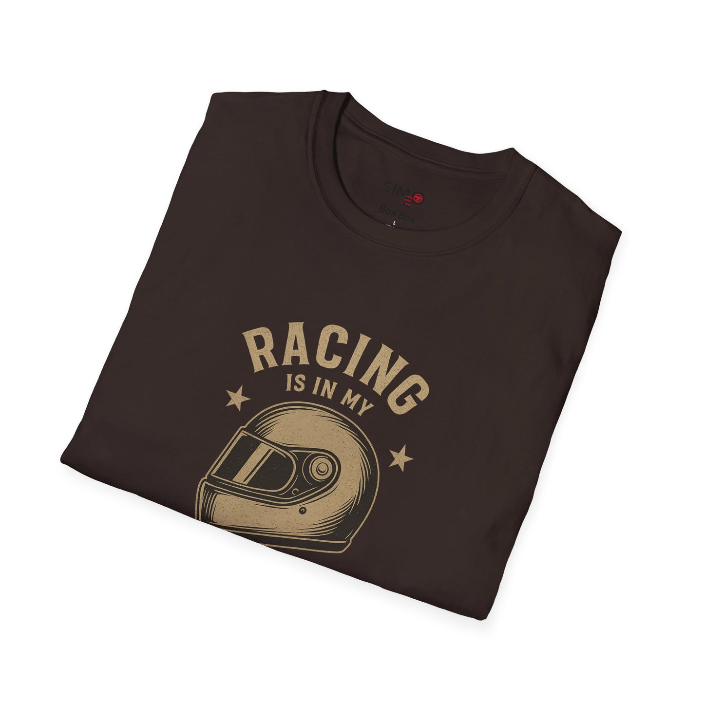 Racing Is in My Blood Tee – Vintage Racing Helmet T-Shirt