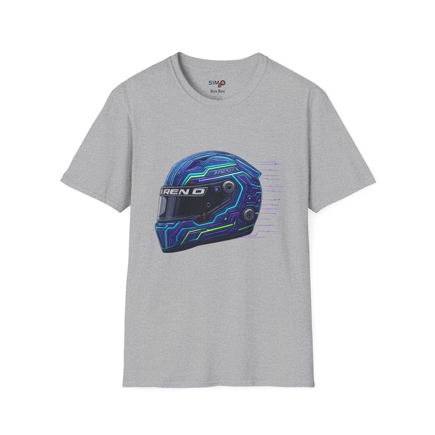Neon Circuit Racing Helmet Tee – Sim Racing Graphic T-Shirt