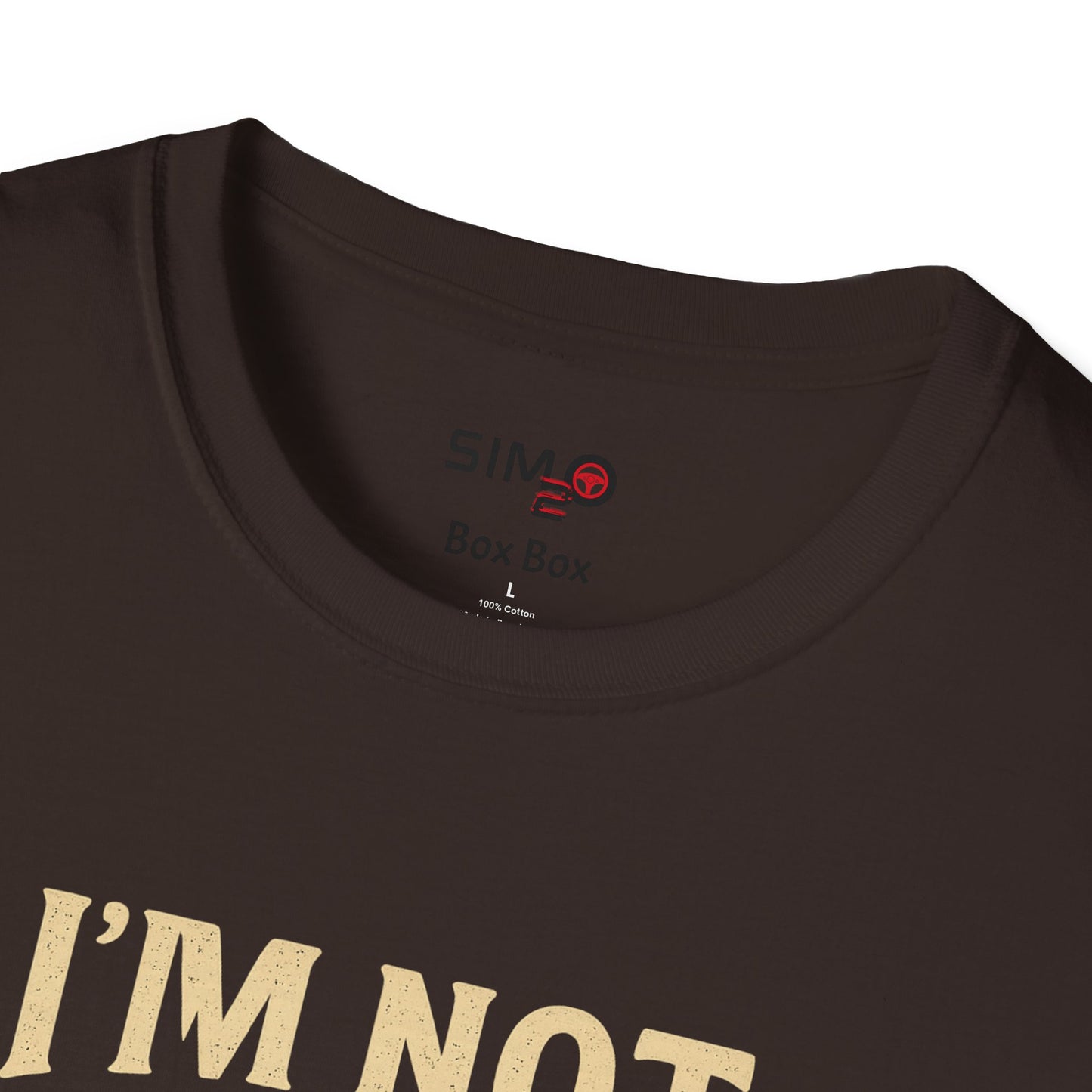 I’m Not on the Racing Line Tee – Funny Vintage Sim Racing T-Shirt