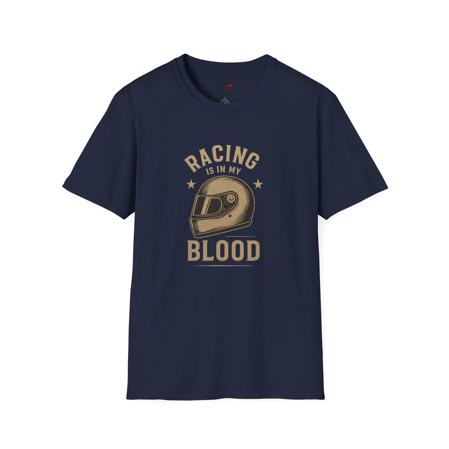 Racing Is in My Blood Tee – Vintage Racing Helmet T-Shirt