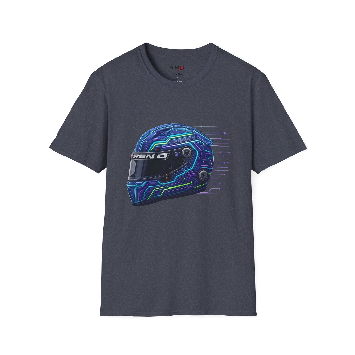 Neon Circuit Racing Helmet Tee – Sim Racing Graphic T-Shirt
