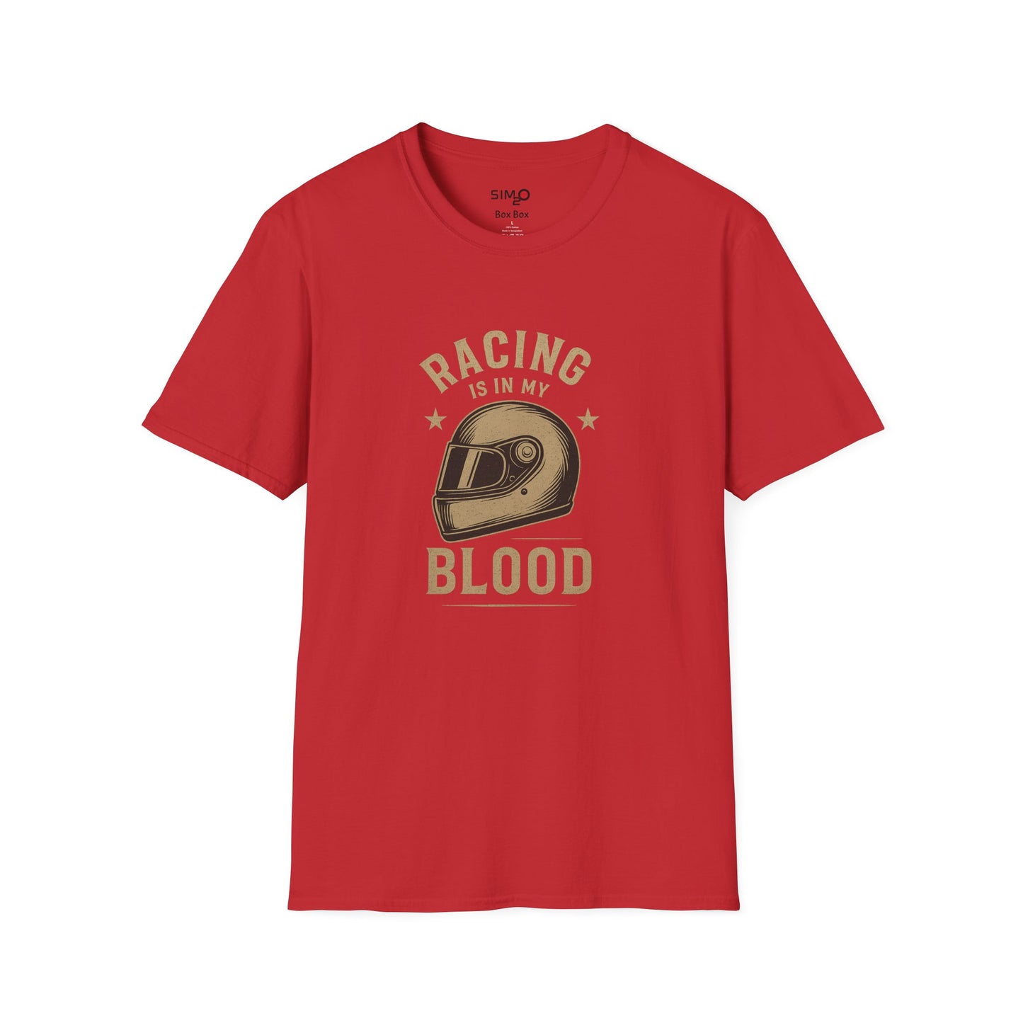 Racing Is in My Blood Tee – Vintage Racing Helmet T-Shirt