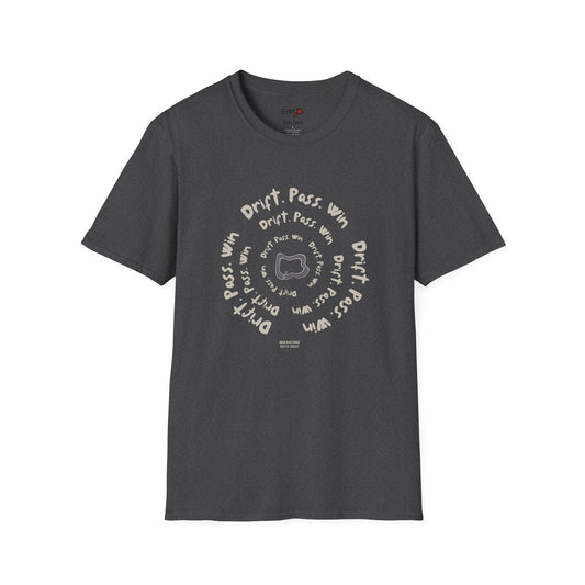 Drift. Pass. Win Spiral Sim Racing Tee 🏎️
