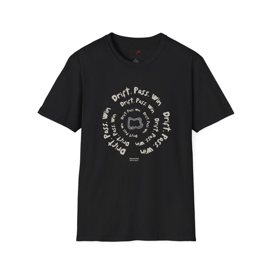 Drift. Pass. Win Spiral Sim Racing Tee 🏎️