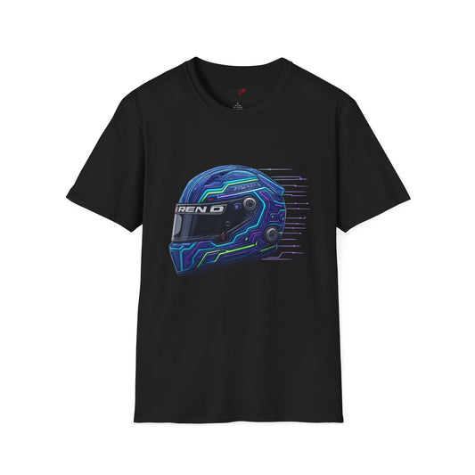 Neon Circuit Racing Helmet Tee – Sim Racing Graphic T-Shirt