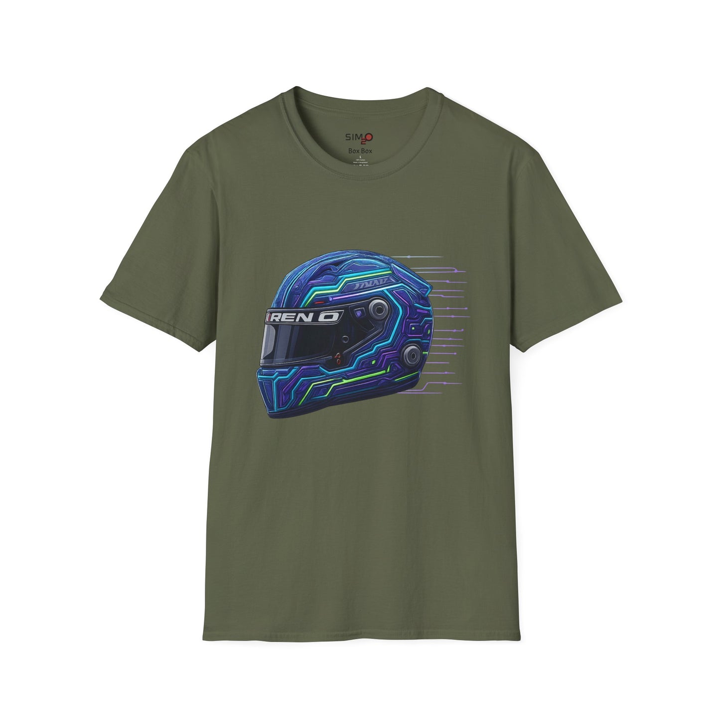 Neon Circuit Racing Helmet Tee – Sim Racing Graphic T-Shirt