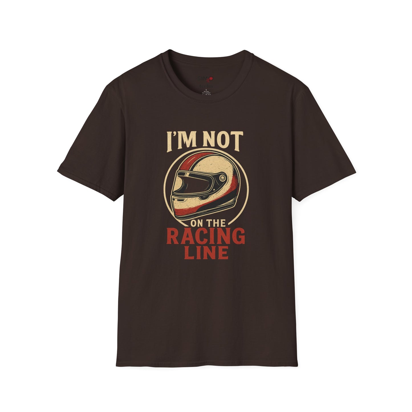 I’m Not on the Racing Line Tee – Funny Vintage Sim Racing T-Shirt