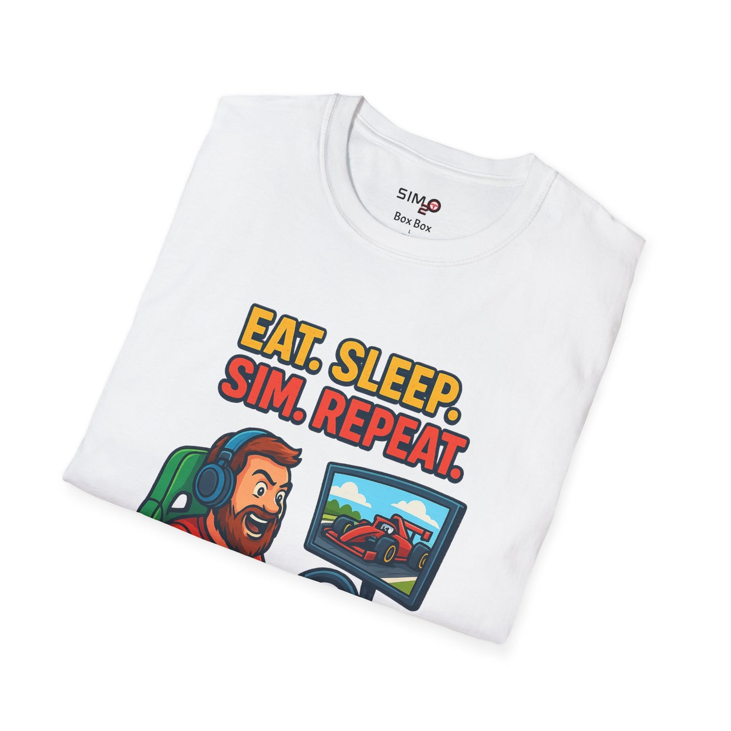 Eat Sleep Sim Repeat Tee – Funny Sim Racing & Gaming T-Shirt