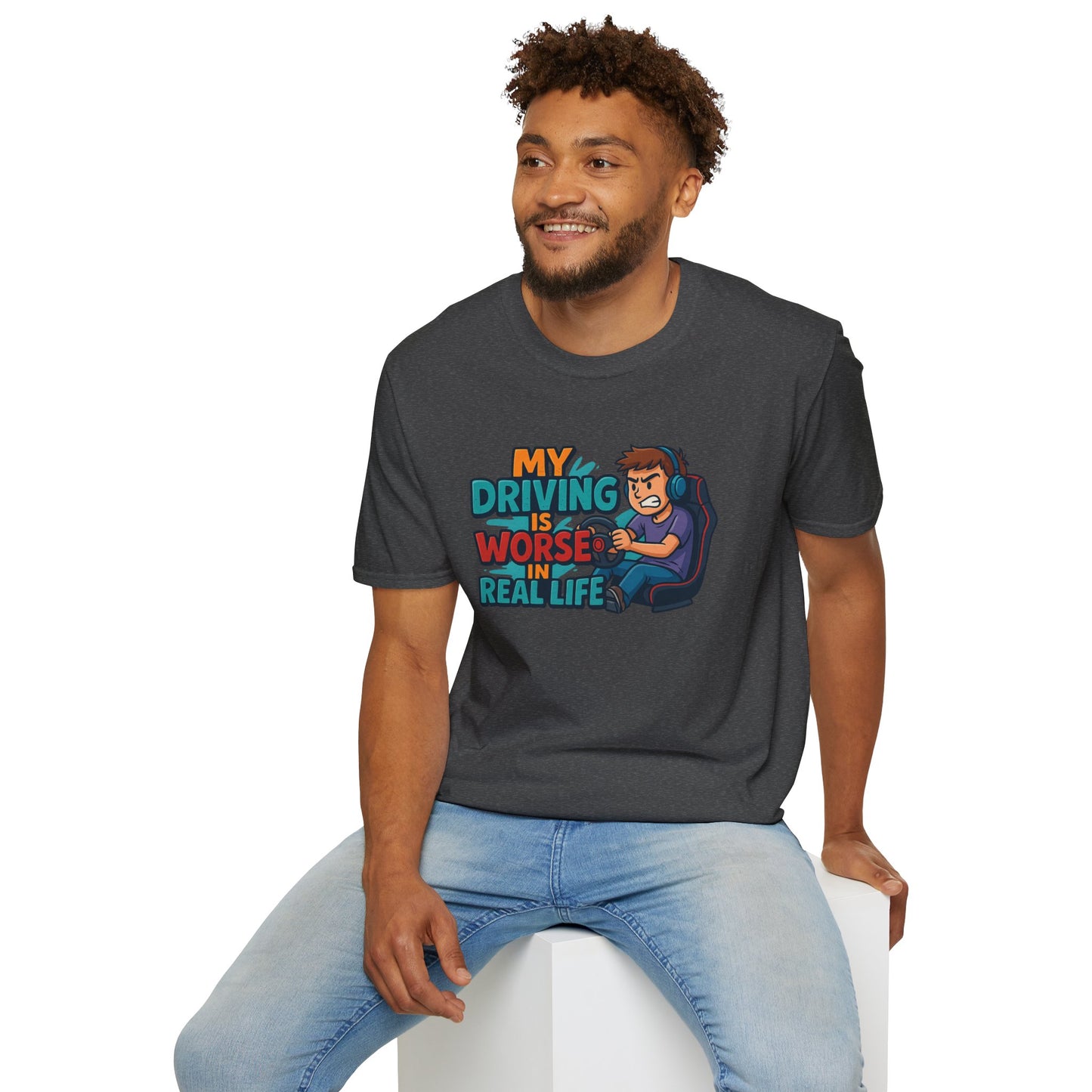 My Driving Is Worse in Real Life Tee – Funny Sim Racing T-Shirt