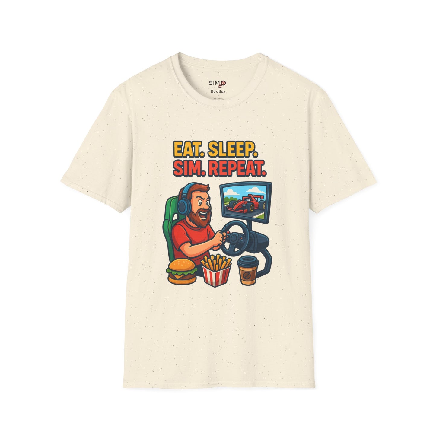 Eat Sleep Sim Repeat Tee – Funny Sim Racing & Gaming T-Shirt