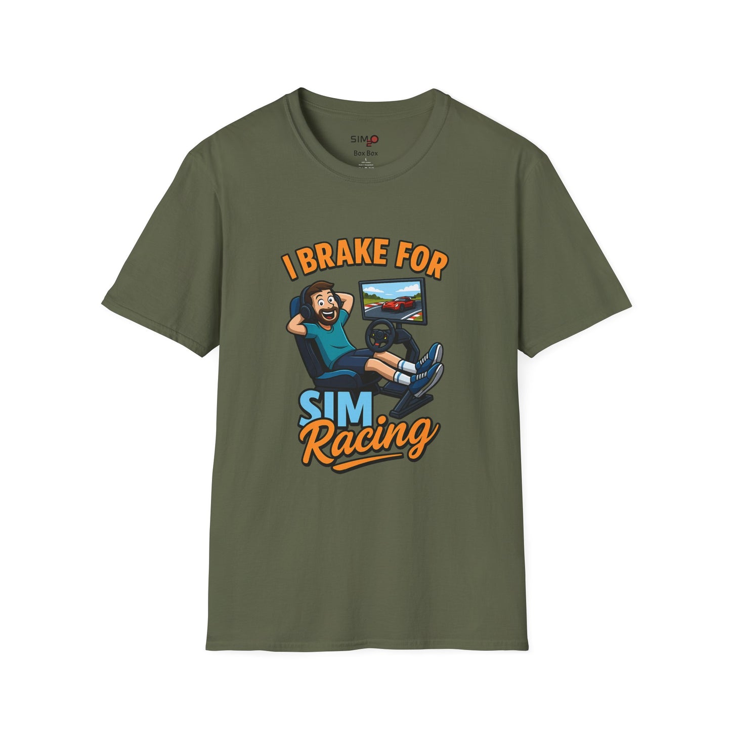 I Brake for Sim Racing Tee – Funny Sim Racing T-Shirt