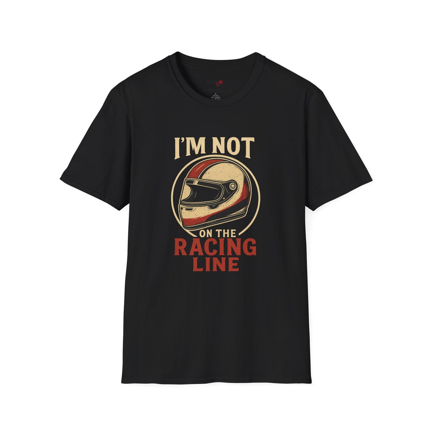 I’m Not on the Racing Line Tee – Funny Vintage Sim Racing T-Shirt