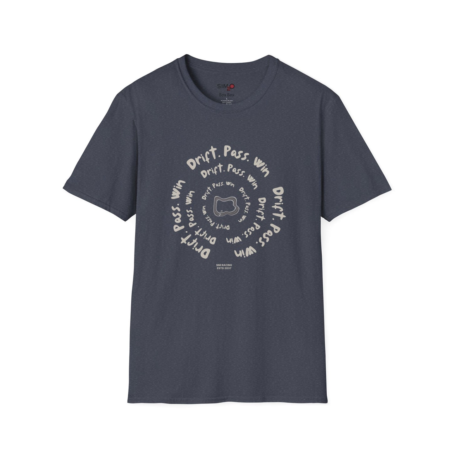 Drift. Pass. Win Spiral Sim Racing Tee 🏎️