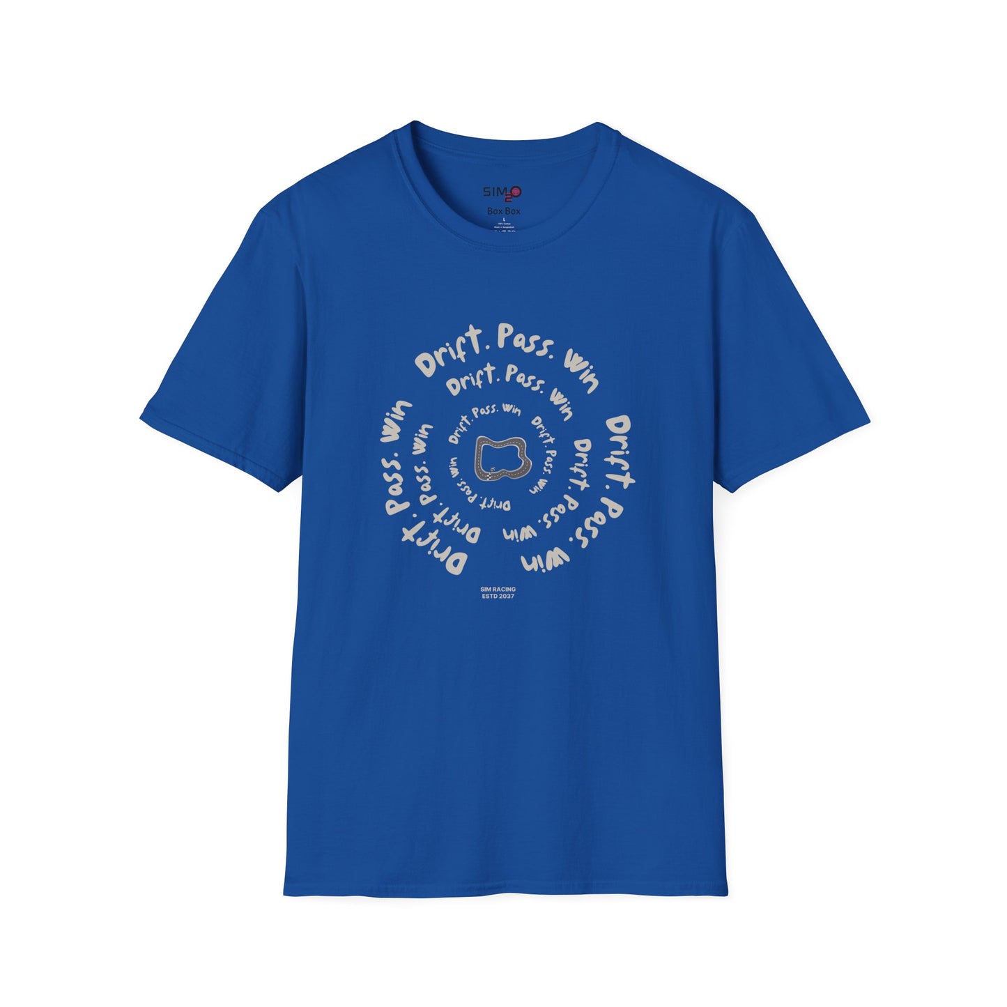 Drift. Pass. Win Spiral Sim Racing Tee 🏎️