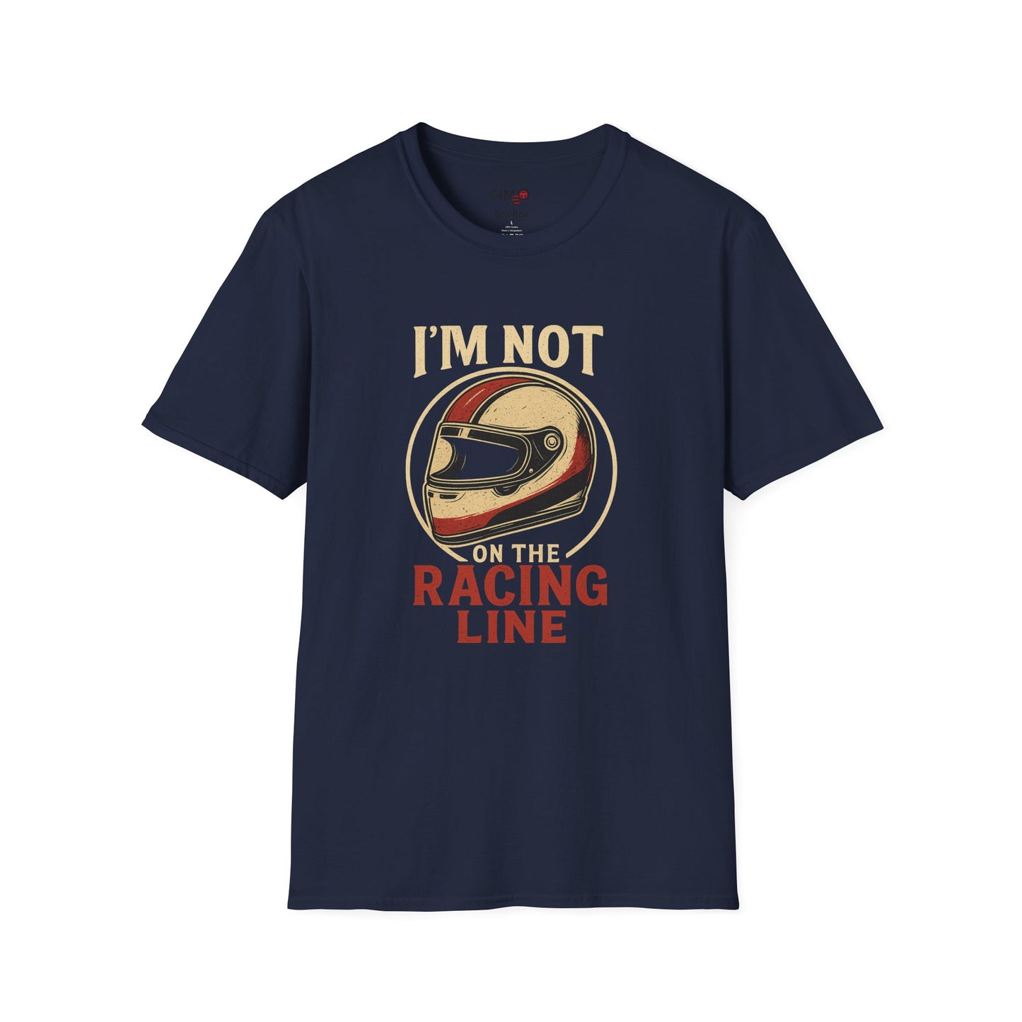 I’m Not on the Racing Line Tee – Funny Vintage Sim Racing T-Shirt