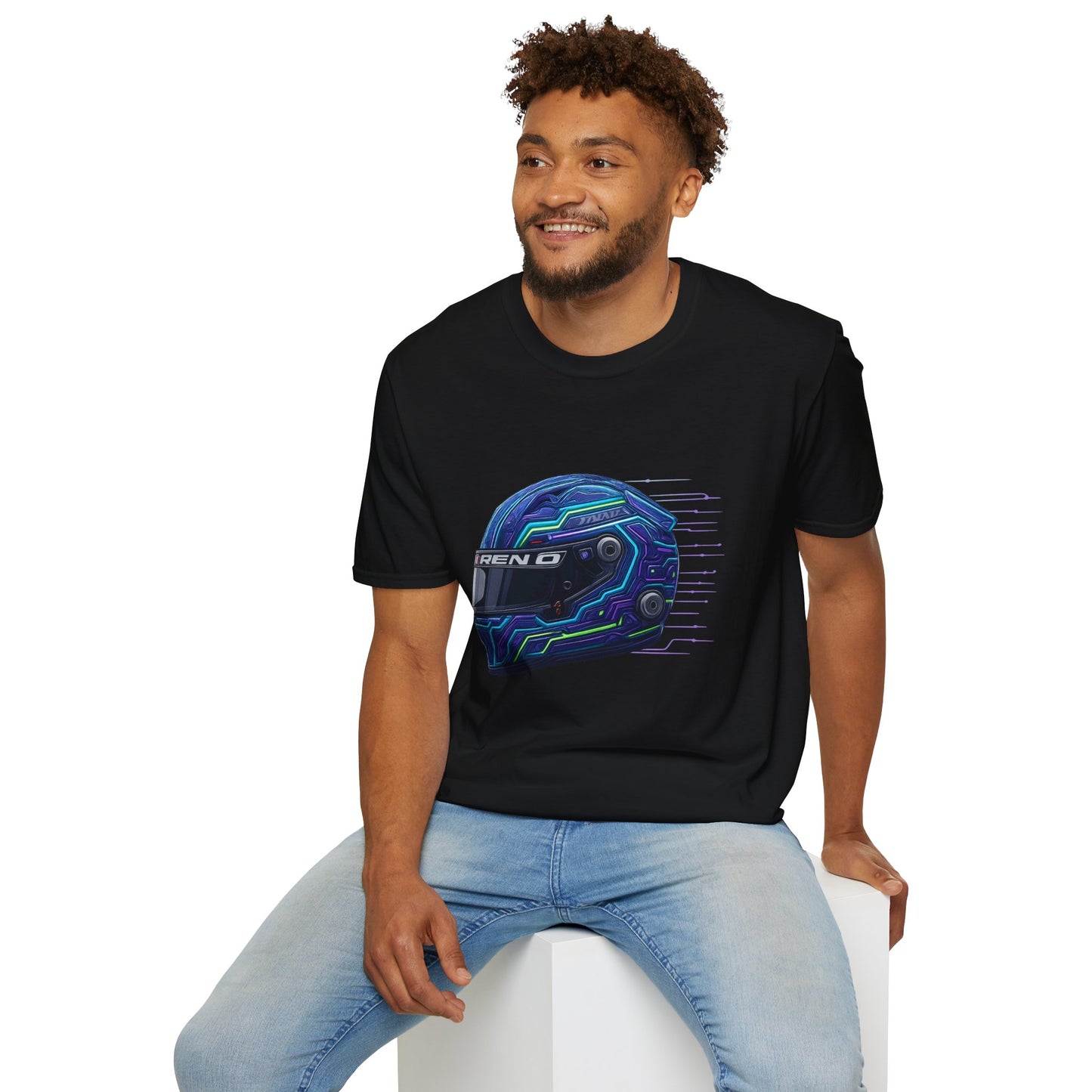 Neon Circuit Racing Helmet Tee – Sim Racing Graphic T-Shirt