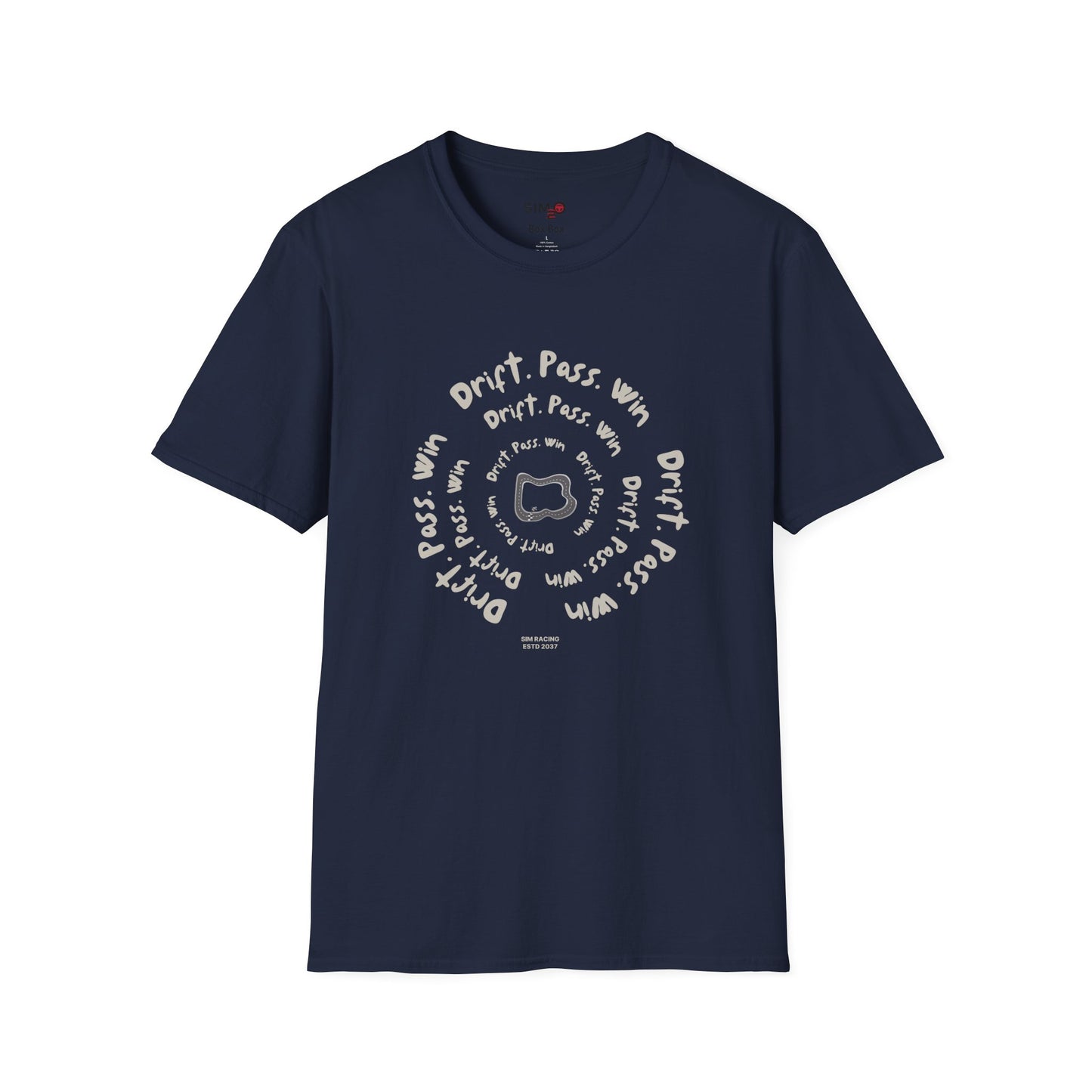 Drift. Pass. Win Spiral Sim Racing Tee 🏎️
