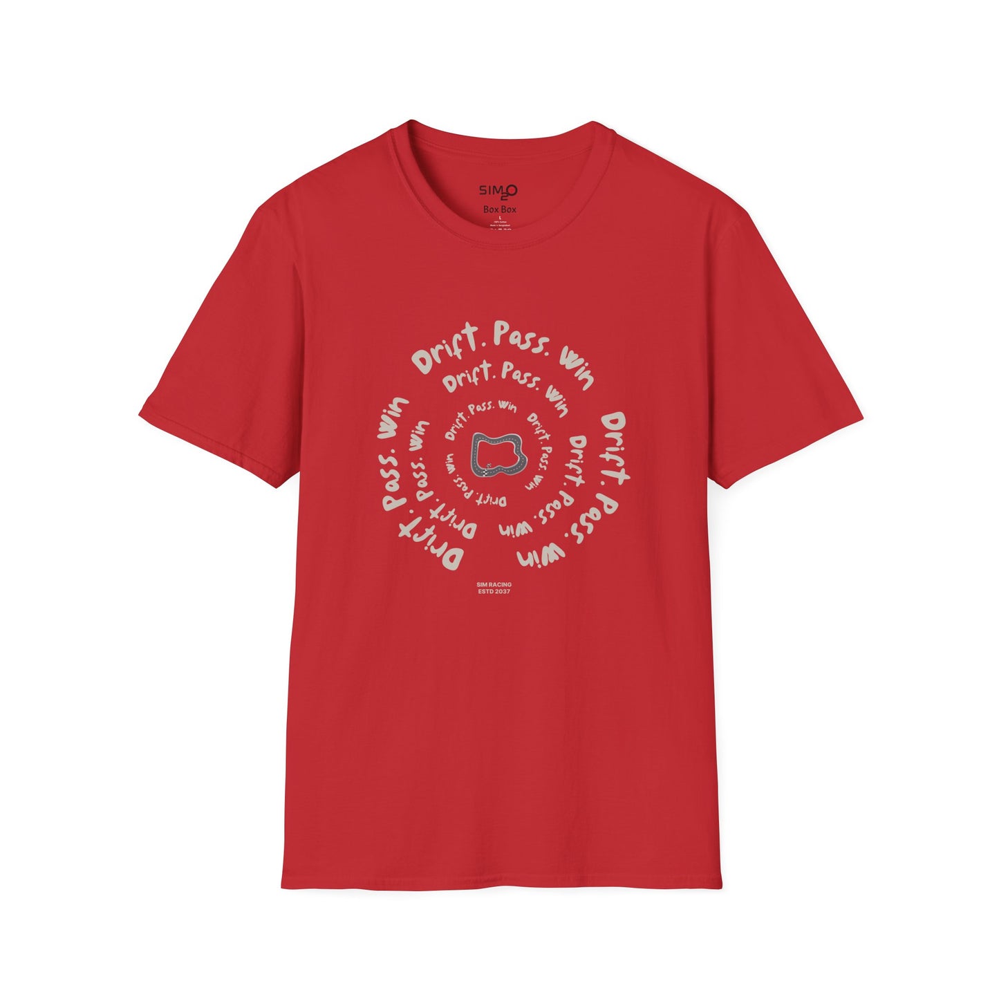Drift. Pass. Win Spiral Sim Racing Tee 🏎️