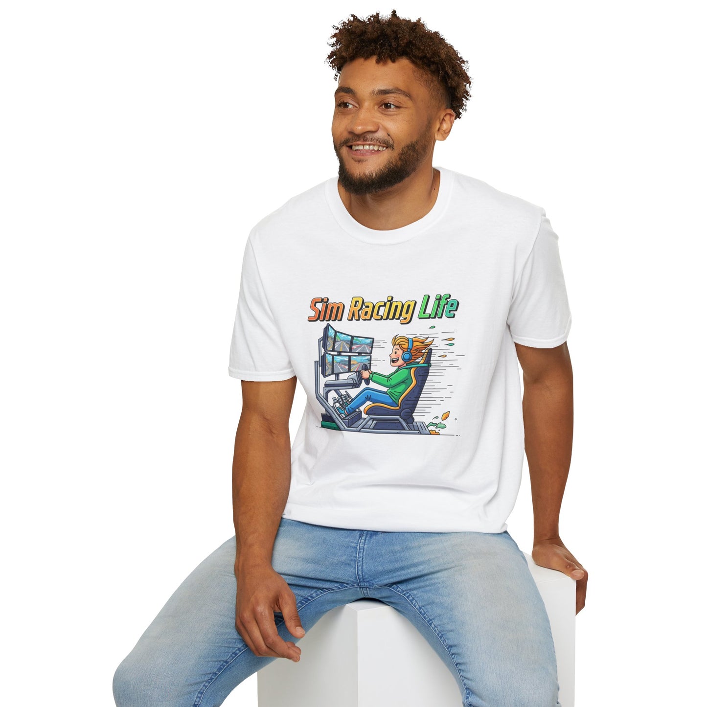 Sim Racing Life Cartoon Gamer Tee 🎮🏎️