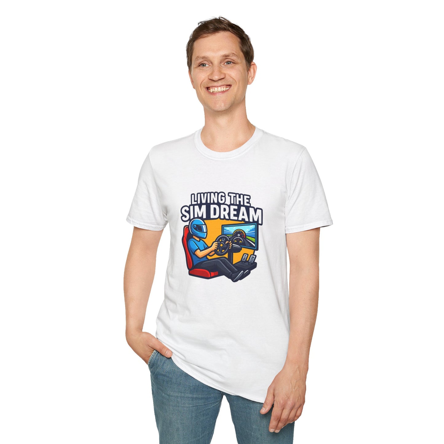 Living the Sim Dream Tee – Funny Sim Racing T-Shirt