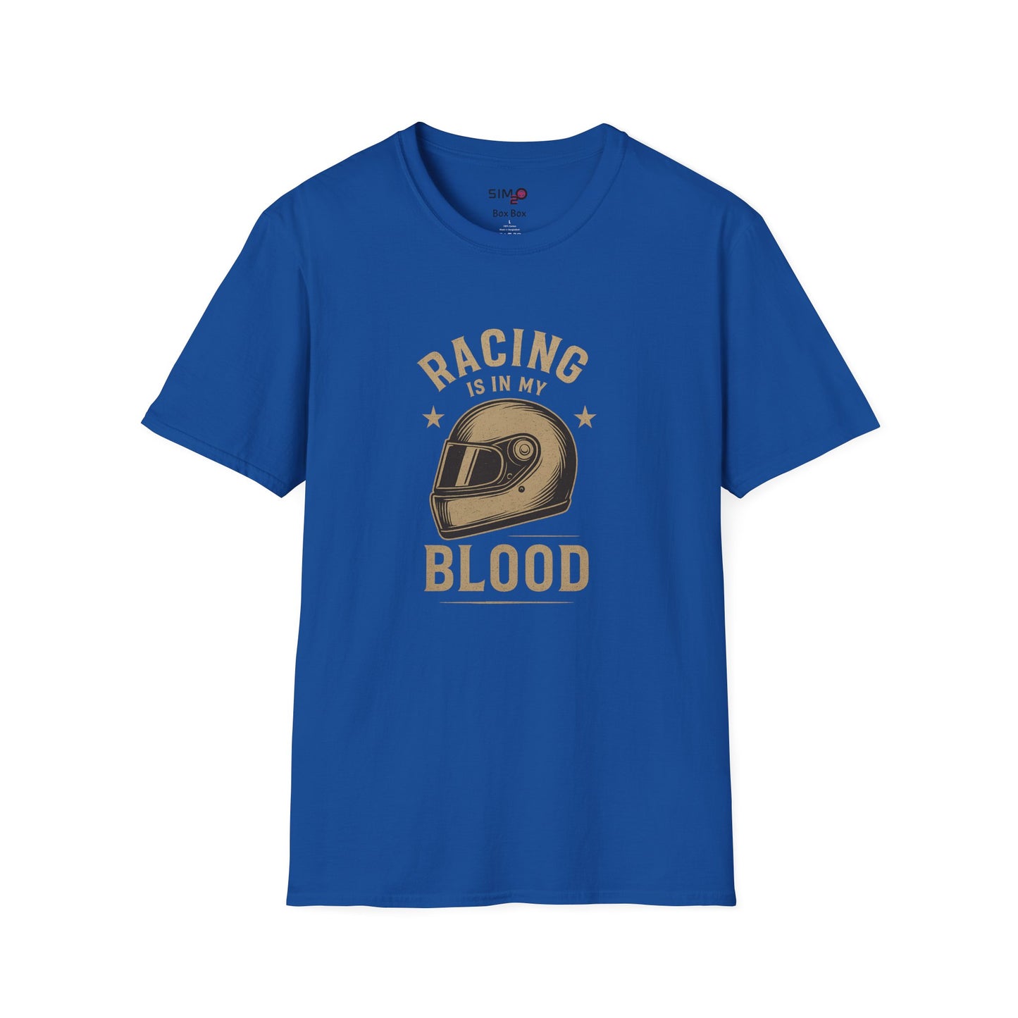 Racing Is in My Blood Tee – Vintage Racing Helmet T-Shirt
