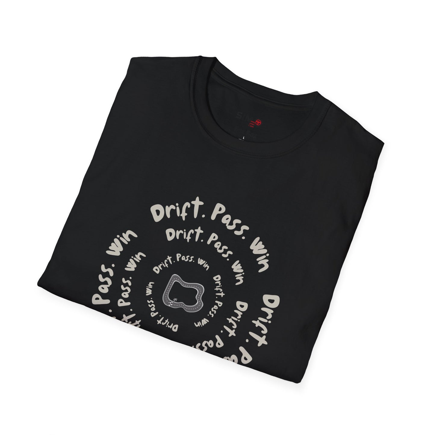 Drift. Pass. Win Spiral Sim Racing Tee 🏎️