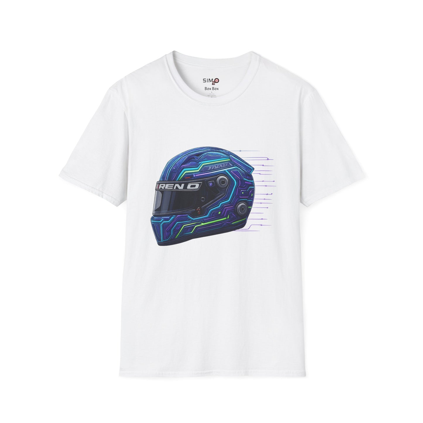 Neon Circuit Racing Helmet Tee – Sim Racing Graphic T-Shirt
