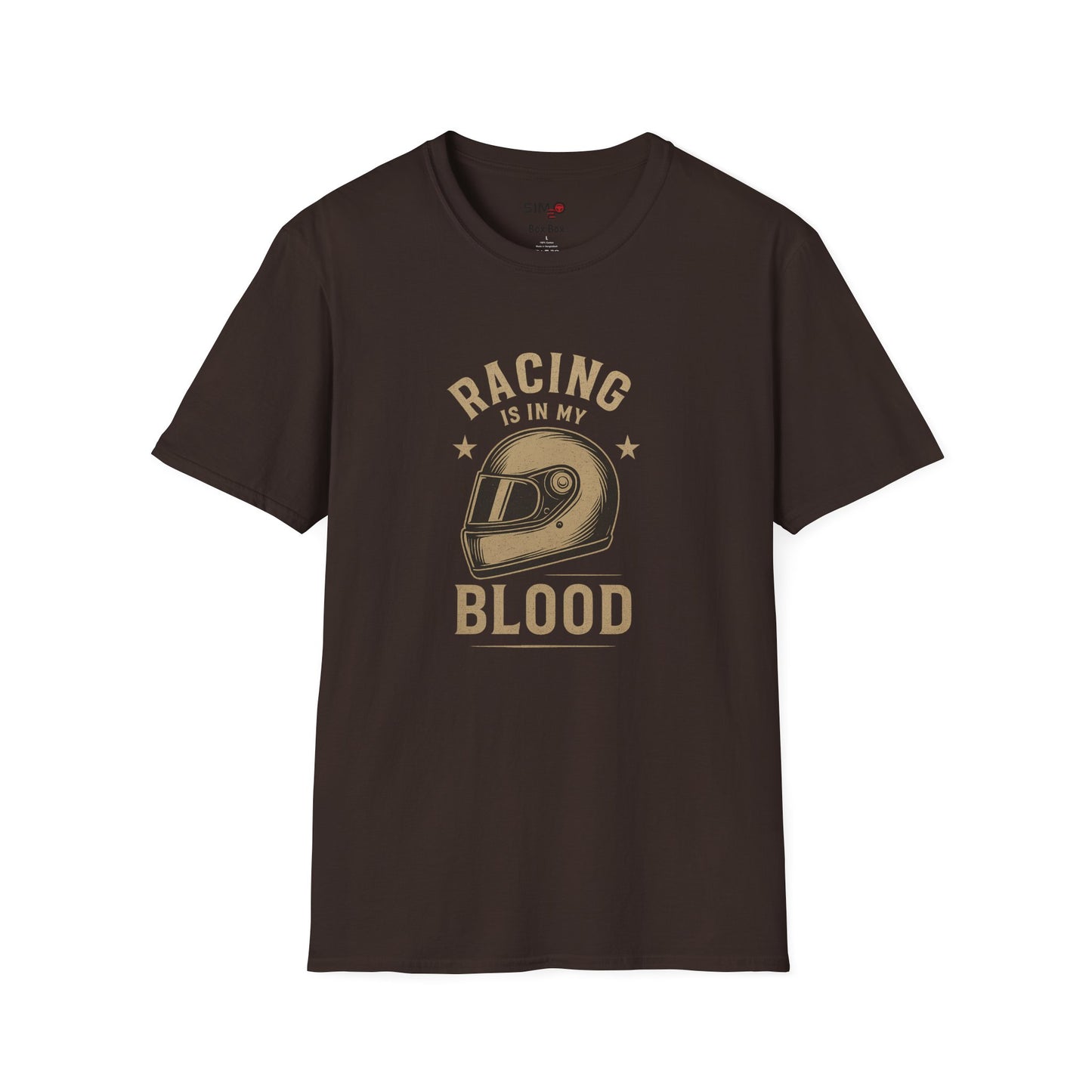 Racing Is in My Blood Tee – Vintage Racing Helmet T-Shirt