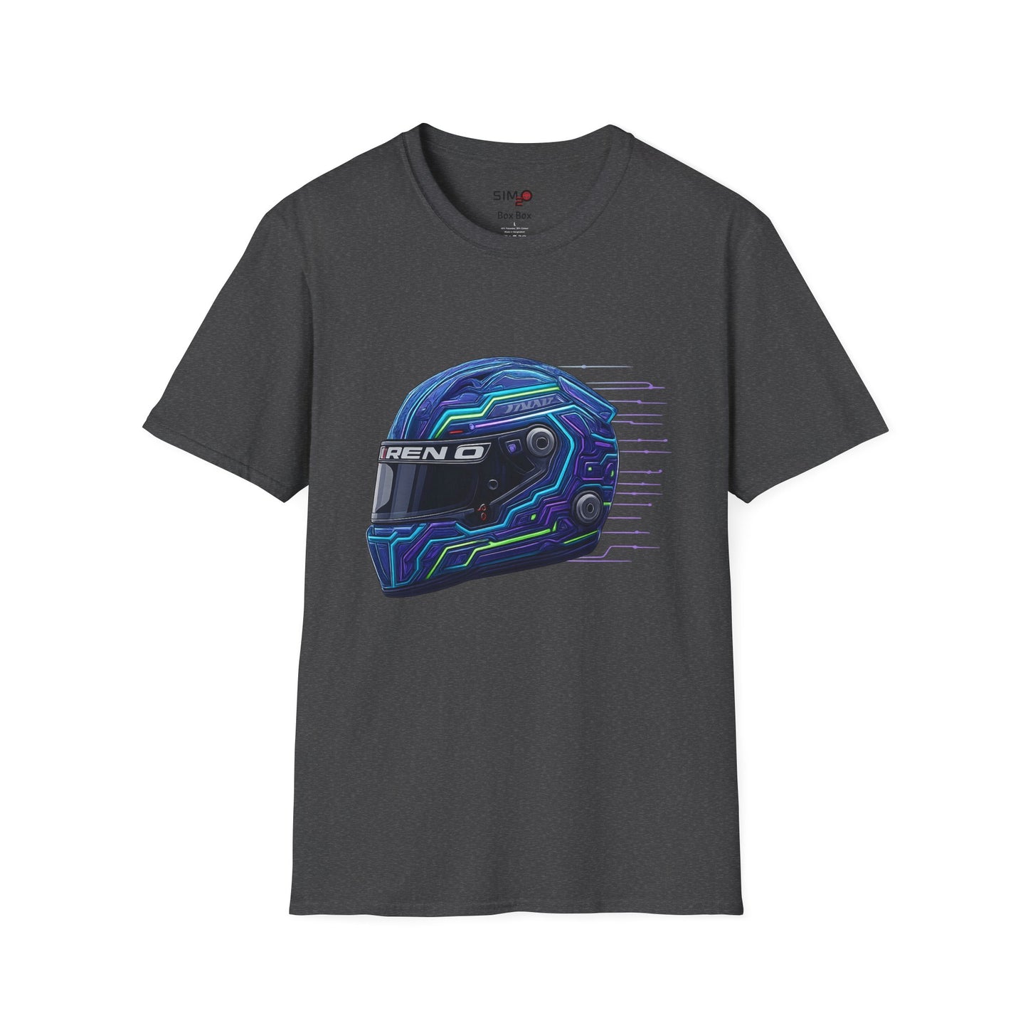 Neon Circuit Racing Helmet Tee – Sim Racing Graphic T-Shirt